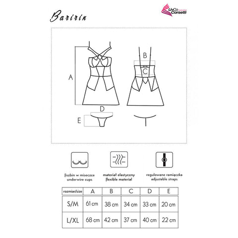 LIVCO CORSETTI FASHION - BARIRIN LC 90633 SKIRT + PANTY BLACK S/M