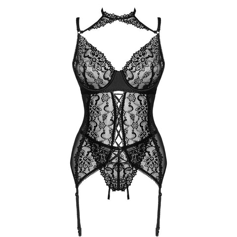 LIVCO CORSETTI FASHION - GIELLANDRA FOR THE SENSES COLLECTION CORSET + PANTY BLACK S/M