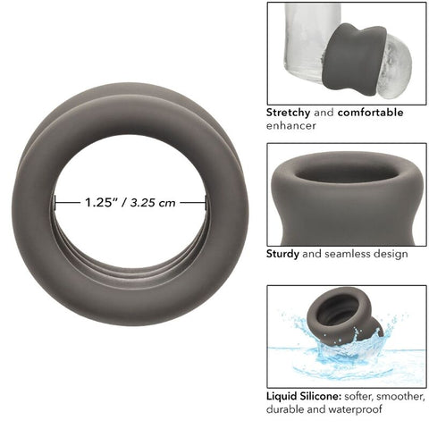 CALEXOTICS - ALPHA BLACK DOUBLE SCROTUM EXTENSION RING