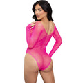 LEG AVENUE - BODY ERÓTICO MANGA LARGA CRISTALIZADA NEGRO