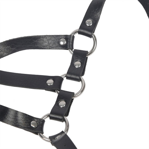SUBBLIME - BODY HARNESS ADJUSTABLE STRAPS BLACK LEATHER ONE SIZE