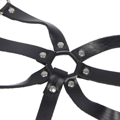 SUBBLIME - BODY HARNESS ADJUSTABLE STRAPS BLACK LEATHER ONE SIZE