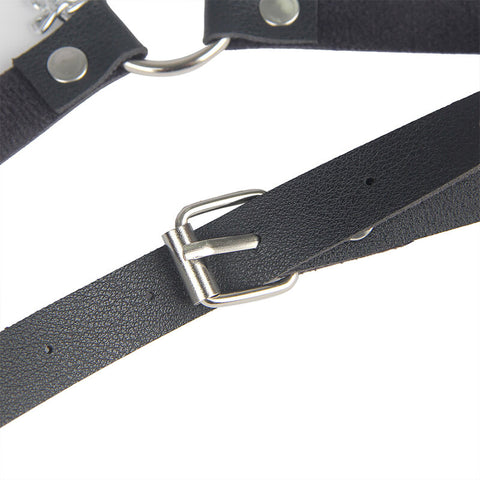 SUBBLIME - BLACK LEATHER BELT-SHAPED HARNESS ONE SIZE