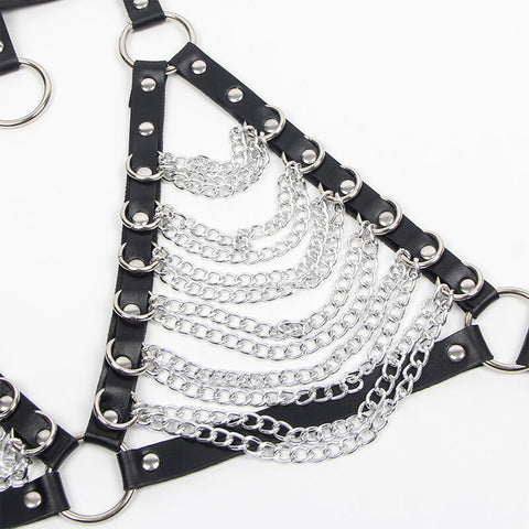 SUBBLIME - HARNESS BRA AND CHAIN ​​COLLAR ONE SIZE