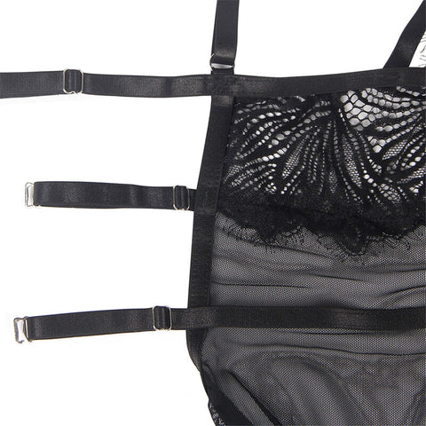 SUBBLIME - BLACK LACE BABYDOLL WITH ADJUSTABLE STRAPS S/M