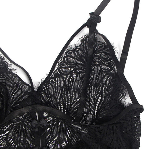 SUBBLIME - BLACK LACE BABYDOLL WITH ADJUSTABLE STRAPS S/M