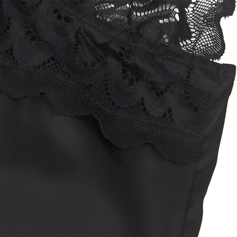 SUBBLIME - FLORAL PRINT BABYDOLL BLACK BREAST S/M