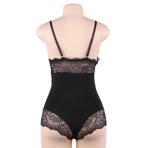 SUBBLIME - TEDDY WITH BLACK FLORAL LACE DETAIL L/XL
