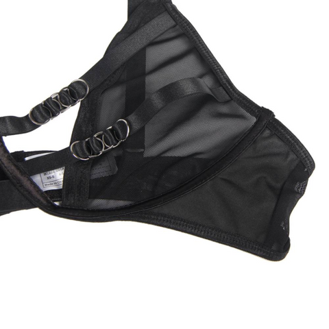 SUBBLIME - TWO-PIECE SHEER AND STRAPS BRA SET S/M