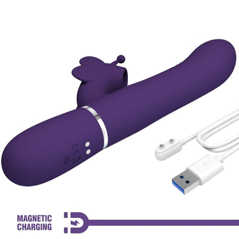 PRETTY LOVE - 4-IN-1 MULTIFUNCTION RABBIT VIBRATOR PURPLE BUTTERFLY