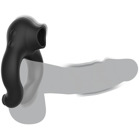 ARMONY - RECHARGEABLE 3-MOTOR SILICONE VIBRATING RING BLACK - GOLD