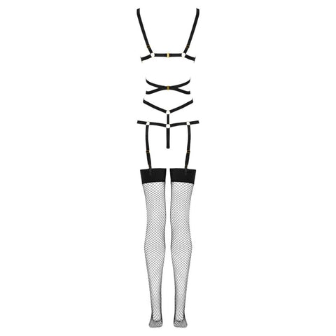 LIVCO CORSETTI FASHION - THIARA LC 20213 SET BODY + STOCKINGS BLACK S/M