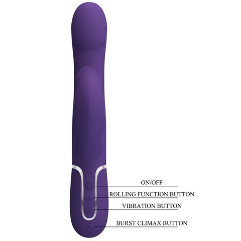 PRETTY LOVE - ZALIN 4-IN-1 PURPLE RABBIT PEARL VIBRATOR