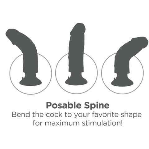 KING COCK - DILDO VIBRADOR CON TESTICULOS 23 CM NATURAL