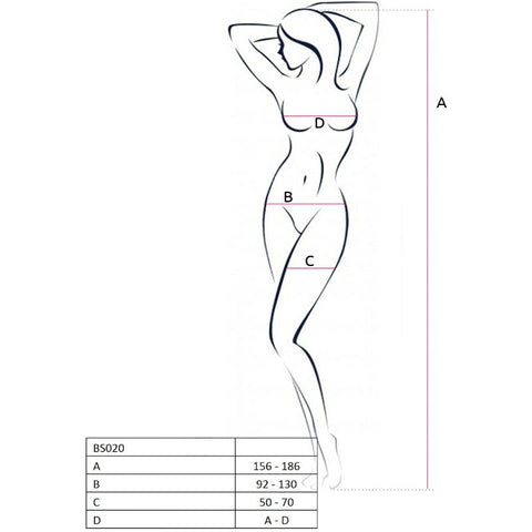 PASSION - WOMAN BS020 BLACK BODYSTOCKING ONE SIZE