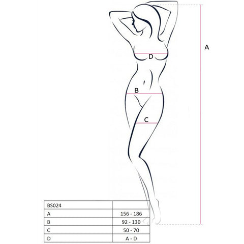 PASSION - WOMAN BS024 BODYSTOCKING NEGRO TALLA UNICA
