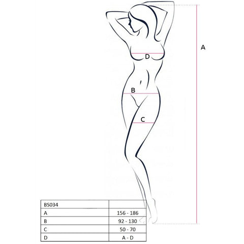 PASSION - WOMAN BS034 BLACK BODYSTOCKING ONE SIZE