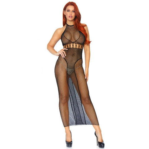 LEG AVENUE - NET DRESS WITH OPEN BACK