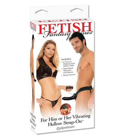 FETISH FANTASY SERIES - ARNES HUECO VIBRADOR PARA EL Y ELLA NEGRO 14CM