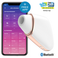 SATISFYER - LOVE TRIANGLE ESTIMULADOR Y VIBRADOR COLOR BLANCO CON BLUETOOTH MÓVIL