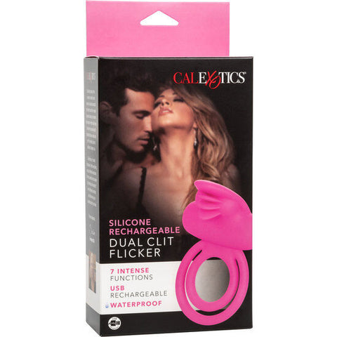 CALEXOTICS - DUAL CLIT FLICKER ENHANCER PINK SILICONE VIBRATING RING