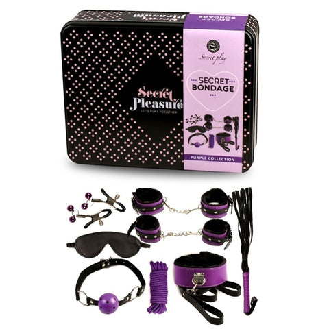 SECRETPLAY - BDSM SET 8PCS LILA / NEGRO