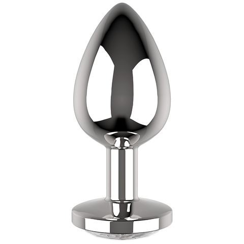 COQUETTE CHIC DESIRE - METAL ANAL PLUG SIZE M CLEAR CRYSTAL 3.5 X 8CM