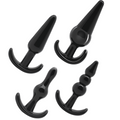 ADDICTED TOYS - SET 4 PLUGS DILDOS CONSOLADORES ANALES DE VARIOS TAMAÑOS COLOR NEGRO