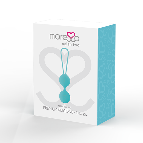 MORESSA - OSIAN TWO PELVIC FLOOR TRAINING 101g PREMIUM SILICONE TURQUOISE