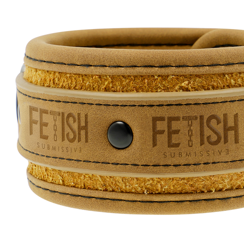 FETISH SUBMISSIVE ORIGIN - VEGAN LEATHER ANKLE HANDCUFFS WITH NEOPRENE LINING