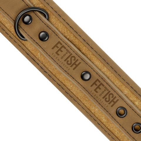 FETISH SUBMISSIVE ORIGIN - VEGAN LEATHER ANKLE HANDCUFFS WITH NEOPRENE LINING