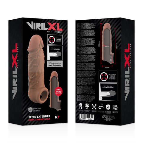 VIRILXL - EXTENSION DE PENE LIQUID SILICONE V7 MARRON