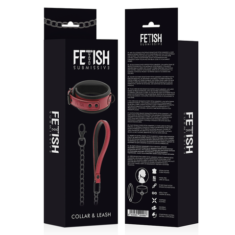 FETISH SUBMISSIVE DARK ROOM - NECKLACE WITH CHAIN ​​WITH NEOPRENE LINED