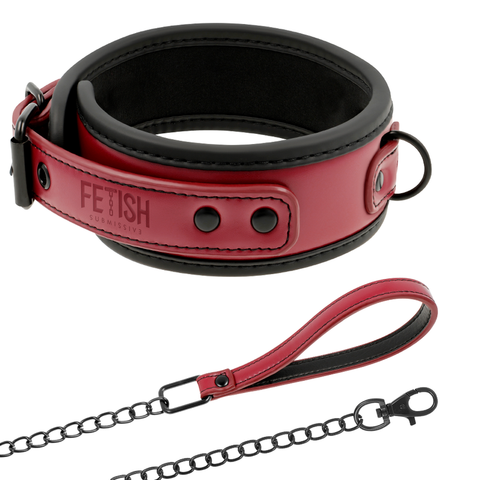 FETISH SUBMISSIVE DARK ROOM - NECKLACE WITH CHAIN ​​WITH NEOPRENE LINED